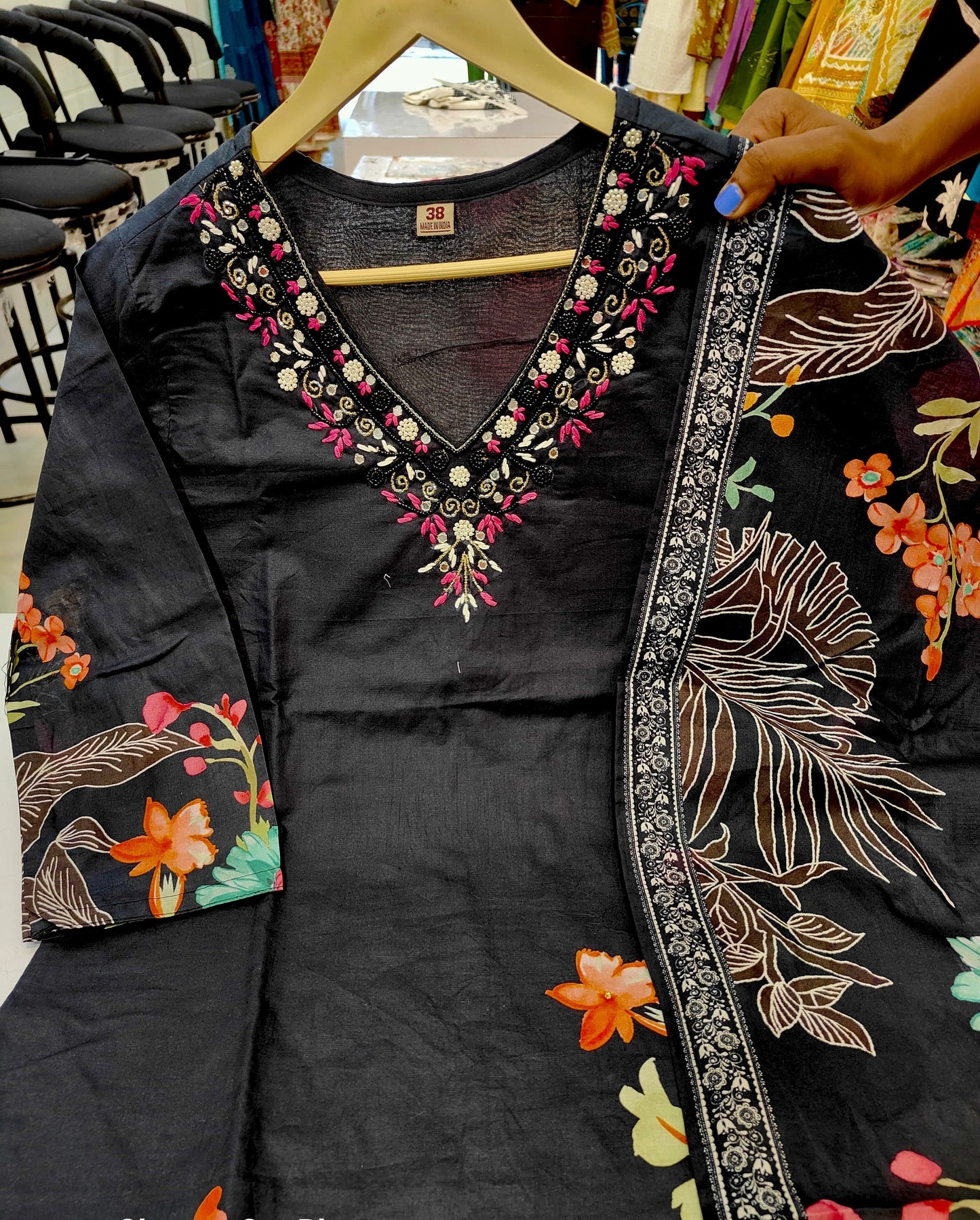 Cotton Digital Printed suit with Malmal Lining- 3 pc suit